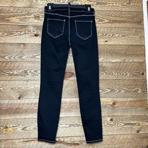 L'AGENCE Margot Skinny Jeans in Noir Black High Rise Stretch Denim Size 26 - Picture 6 of 10
